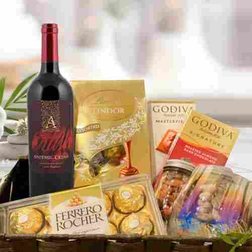 Red Wine Basket-Send Gifts To Japan