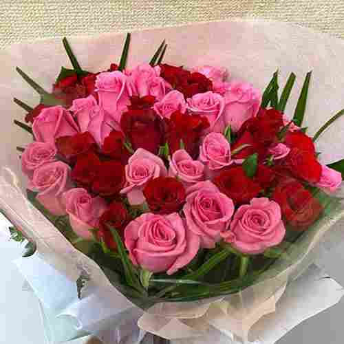 48 Red And Pink Roses-50 Roses Next Day Delivery