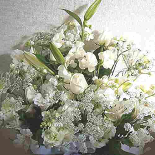 White Flower Big Arrangement-50th Anniversary Flower Bouquet