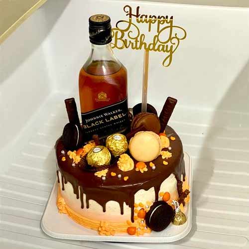 Choco Moist Cake With Liquor-Online Wine And Cake Delivery