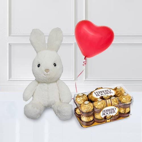 Bunny Ferrero Rocher And Balloon-Send Gifts For Toddlers