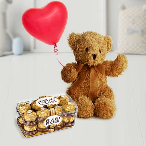 Teddy Ferrero Rocher And Balloon-Birthday Present For Son