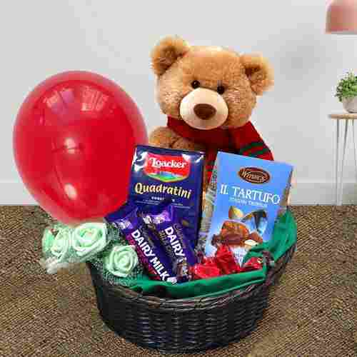 Teddy With Chocolate Hamper-Teddy Dairy Milk Delivery