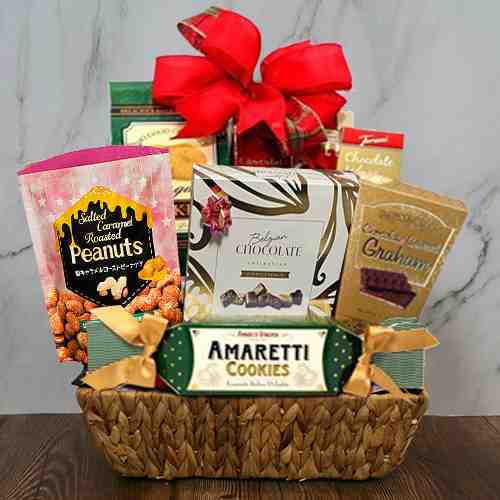 Sweet Gift Basket-Tea And Chocolate Gift Basket Send