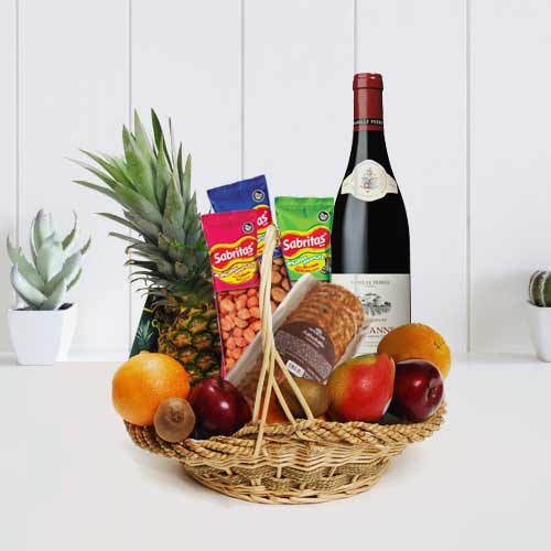Wine Cheese Fruit Gift Baskets-Birthday Gifts To Ship