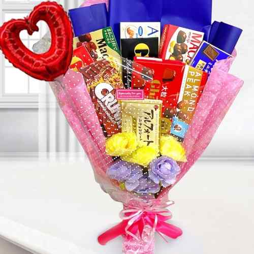 Get Well Chocolate Bouquet-Send Balloon Chocolate Bouquet