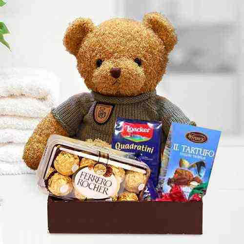 Teddy Chocolate Hamper-Birthday Treats To Send