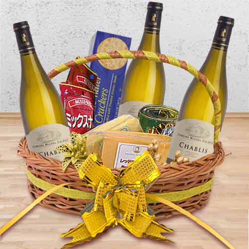 White Wine Hamper-Send Wine And Cookies Online
