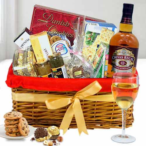 Whisky Snacks Hamper-Send A Wine Basket Gift
