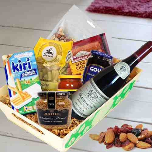 Wine With Gourmet Box-Wine And Cheese Baskets To Send Japan