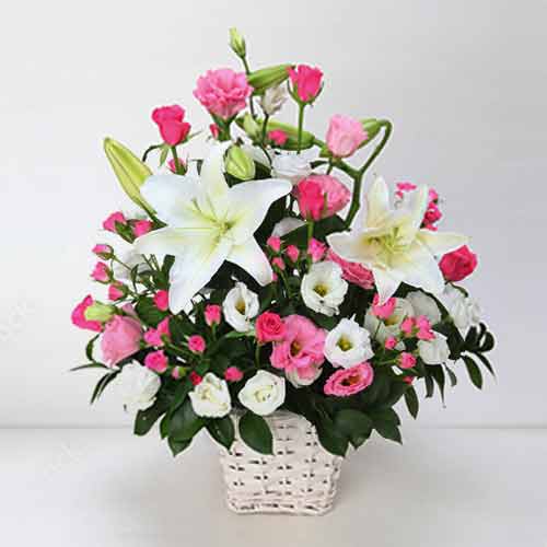 Fresh White And Pink Arrangement-Valentine's Day Arrangements For Her
