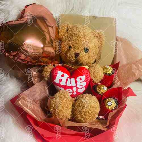 Ferrero Rocher Teddy Bear Hamper-Happy Birthday  Bear Gift Hamper