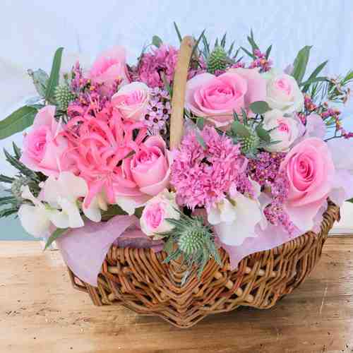 Fresh Flower Basket-Mother Daughter Mothers Day Gifts