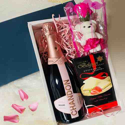 Brut Rose With Teddy And Chocolates-Grandmother Mothers Day Present