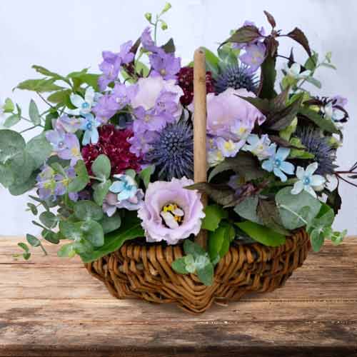 PurpleBlue Flower Basket-Gifts For Grandmothers Who Have Everything