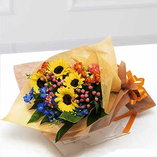 Summer Flower Bouquet-Sunflower Get Well Soon