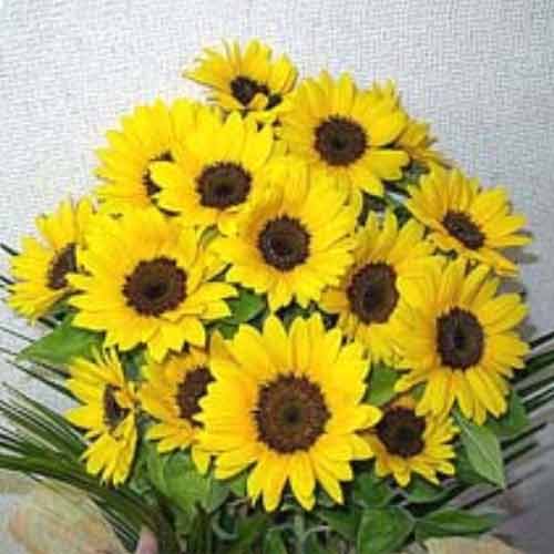 15 Sunflower Bouquet-Send Get Well Flowers To Hospital
