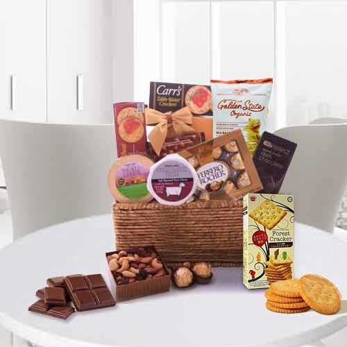 Cheese Dark Chocolate Hamper-Christmas Food Baskets To Send