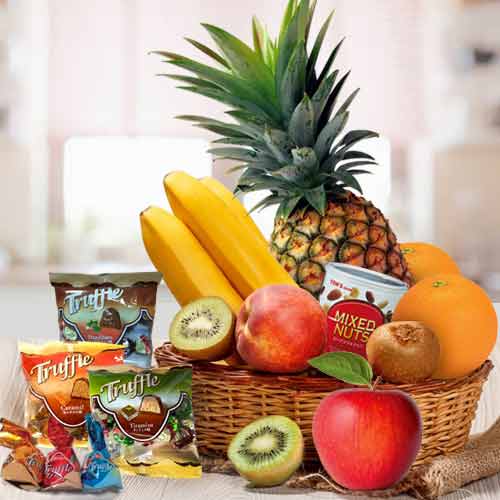 Fruits Mixed Nut and Truffle-Breakfast Hamper Delivery