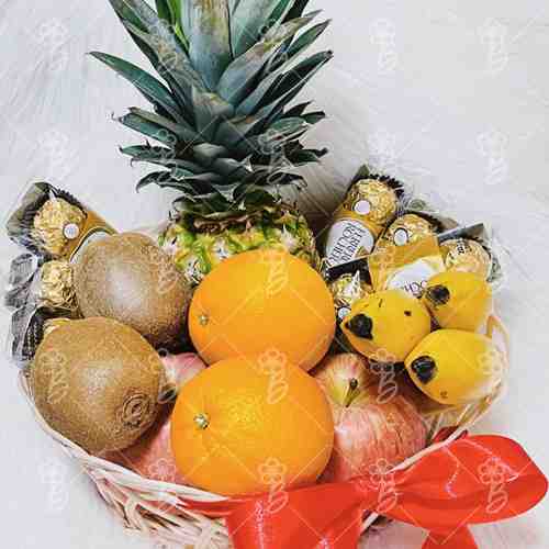 Fruit Basket with Ferrero Rocher-Thank You Fruit Basket Delivery