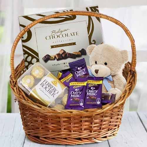 Birthday Teddy Chocolate Hamper-Christmas Presents For Daughter