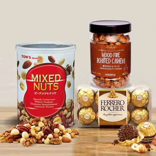 Ferrero And Dry Fruits-Gift Ideas For Grandfather's 80th Birthday