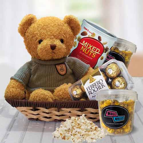 Popcorn Teddy Chocolates-Thoughtful Gifts For Best Friend