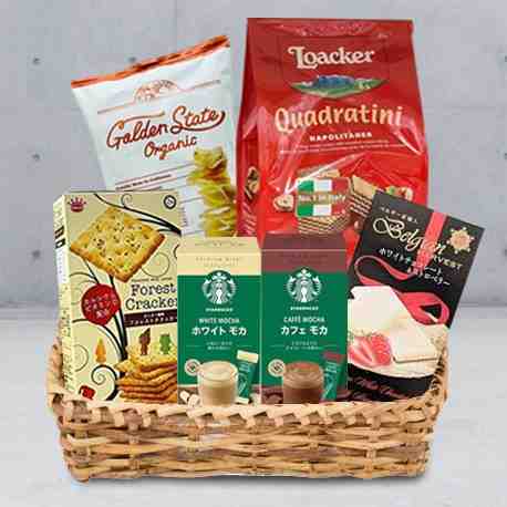 Cookie and Cracker Coffee Hamper-Christmas Tea Gift Baskets