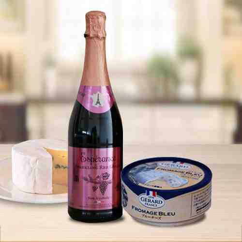 Sparkling Wine and Cheese-Send Hampers to Nagoya