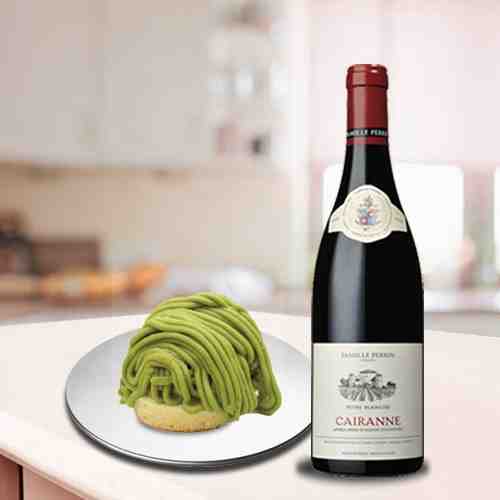 Imported Red Wine with Macha Cake-Birthday Gift For Bro