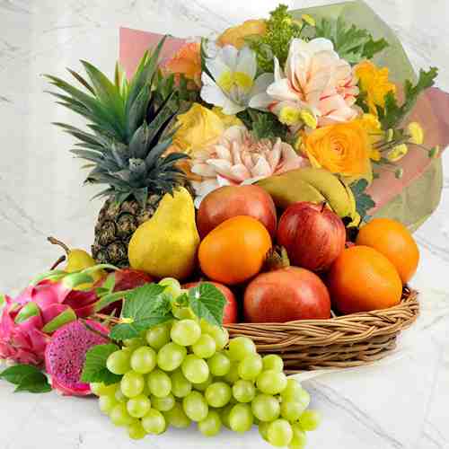 Fruits and Colourful Bouquet