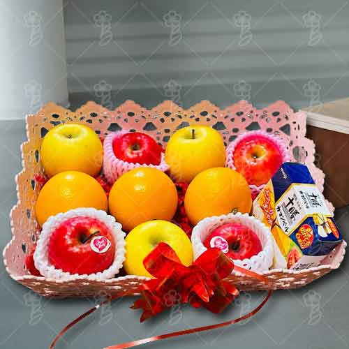 Fruit and Cheese Gift Basket-Inexpensive Gift Ideas For Co Workers