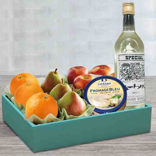Fruit and Cheese and Wine Box-Retirement Gift For Boss