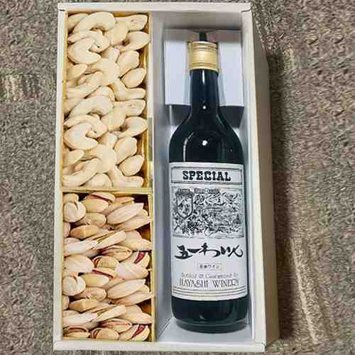 Dry Fruits and Red Wine-Coworker Christmas Gift Ideas