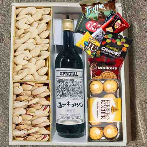 Chocolates Dry Fruits and Wine-Boss Appreciation Day Gift Ideas