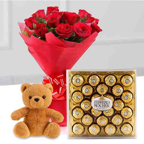 Teddy Chocolate Rose-Birthday Gift For Girlfriend