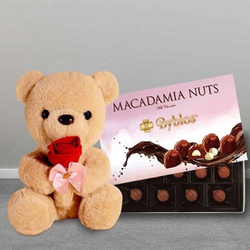Brown Teddy And Milk Chocolate-Mothers Day Gift For Sister