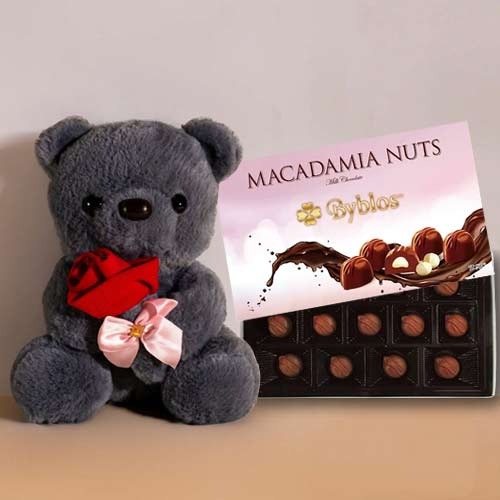 Cute Teddy And Milk Chocolate-Gifts To Give Sister On Birthday