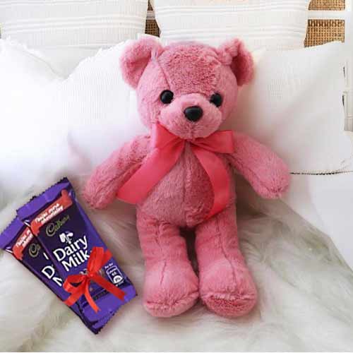 For My Sweet Heart-Teddy And Chocolate Delivery