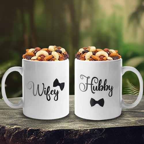 Mugs N Dry Fruits-Engagement Gift Ideas For Couples