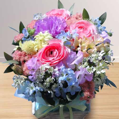 Light Blue Flower Arrangement-Mom Flower Arrangement