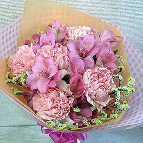 Pink Carnations And Alstroemeria-Gifts For New Moms