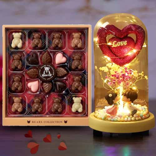 Chocolate Box With Display Lamp-Thoughtful Gifts For A Memorable Valentines Day