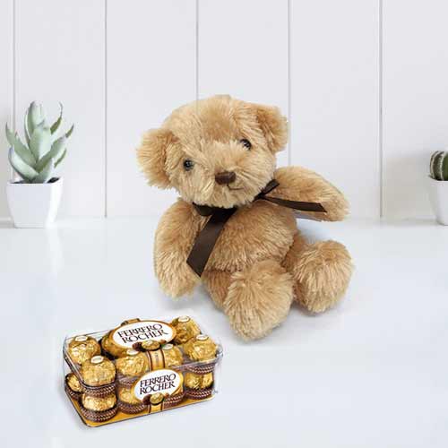 Sweetest Set-Chocolate And Teddy Delivery
