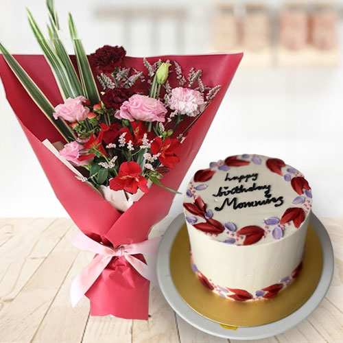 Send Flower And Cake For Mom