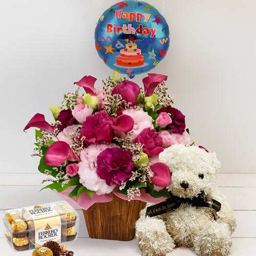 Flowers And Chocolates For Birthday