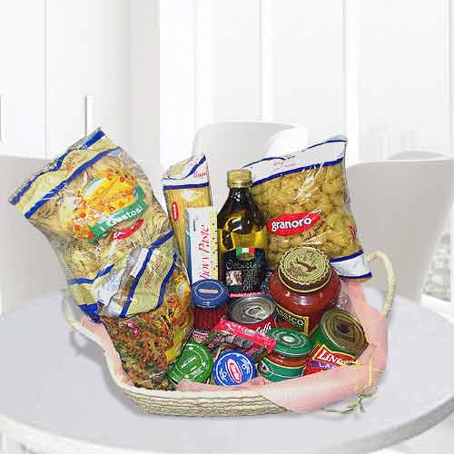Basket Full Of Pasta-Food Gifts To Send For Birthday