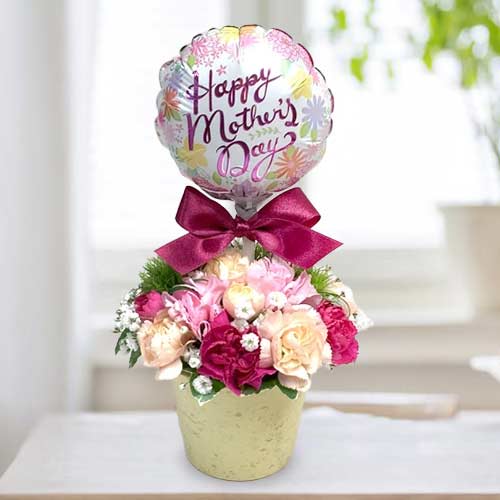 Carnation Bouquet With Balloon