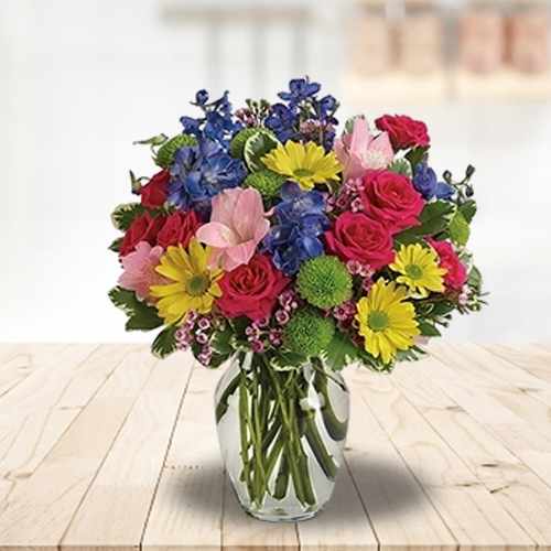 Carnival Rose & Mum Vase Arrangement For Japan