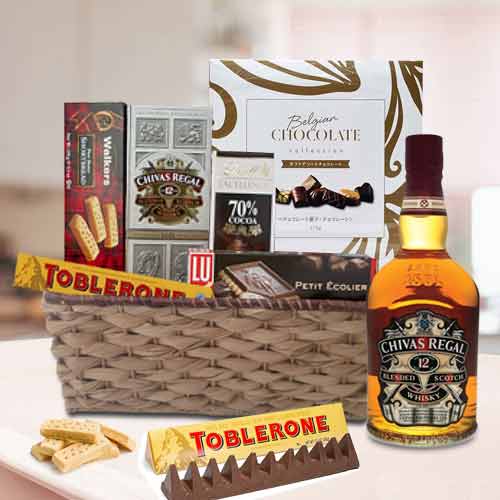 Gourmet Wine Gift Baskets-Send Whisky Chocolate Baskets